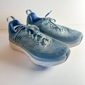 Hoka One One Bondi 6 Mens 9 Blue Running Shoes Sneakers Cushioned Maximal